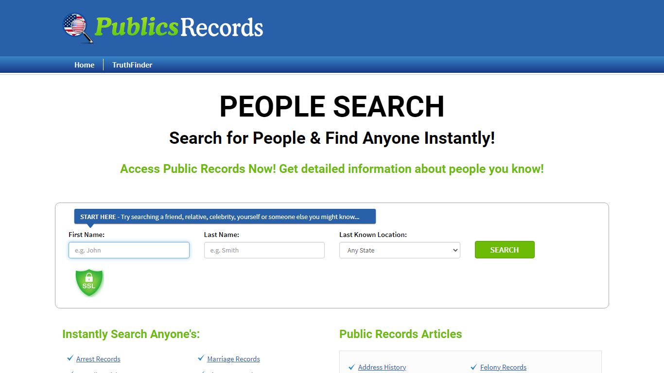Find people Search free For Anyone - publicsrecords.com